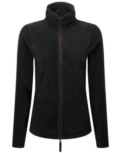PREMIER Artisan Contrast Trim Fleece Jacket (zwart/bruin)