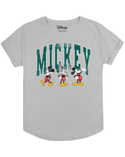 Disney Ladies Mickey Mouse Running T-Shirt (Sports) - Grey