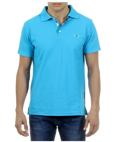 Andrew Charles by Andy Hilfiger Polo Short Sleeves Light Semelo Cotton - Blue