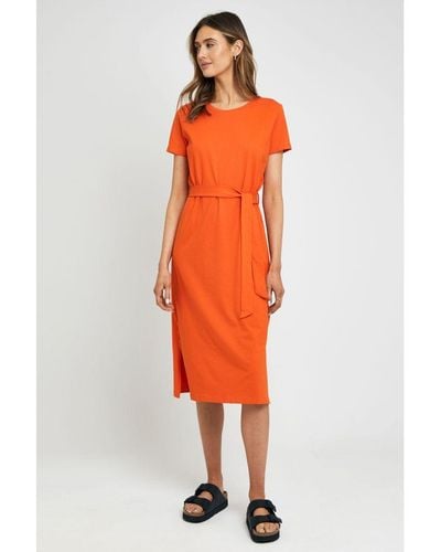 Threadbare 'Gemma' Cotton Jersey Midi Dress - Orange