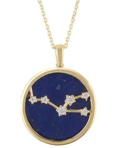 LÁTELITA London Zodiac Lapis Lazuli Gemstone Star Constellation Pendant Necklace Gold Taurus Sterling Silver - Blue