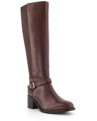 Dune Tildings Ankle-Strap Knee-High Boots - Brown