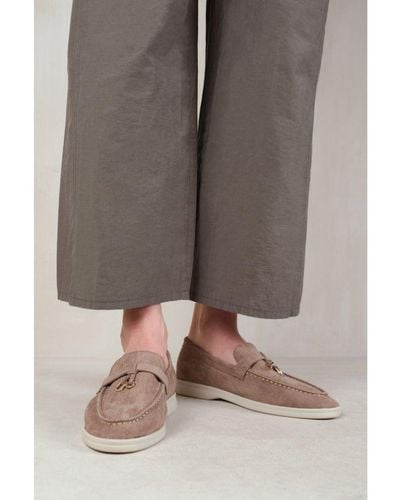 Where's That From 'Pegasus' Slip On Trim Loafers With Accessory Detailing - Grey