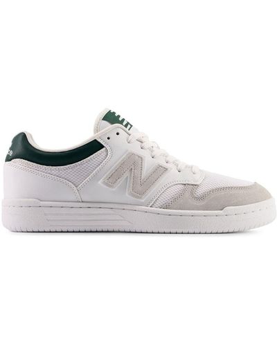 New Balance 480 Leather Mesh Lace Up Trainers - White