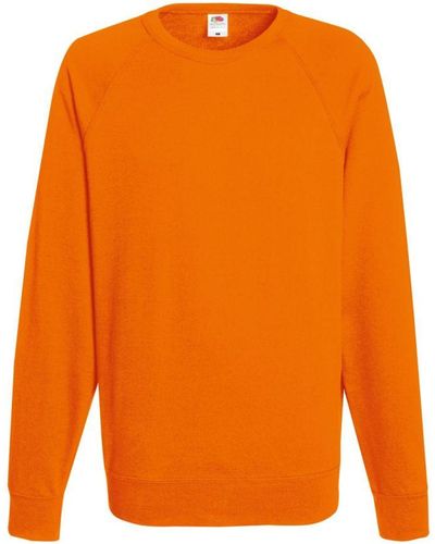 Fruit Of The Loom Lightweight Raglan Sweatshirt (240 Gsm) () - Orange