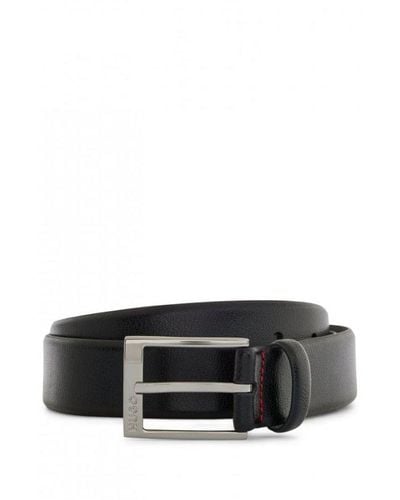HUGO Gellot Sz35 Leather Belt - Black