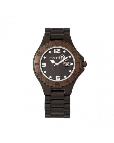 Earth Wood Raywood Bracelet Watch W/date Na - Black