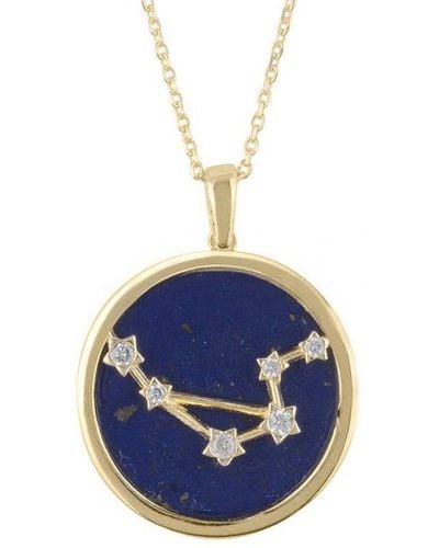 LÁTELITA London Zodiac Lapis Lazuli Gemstone Star Constellation Pendant Necklace Libra - Blue