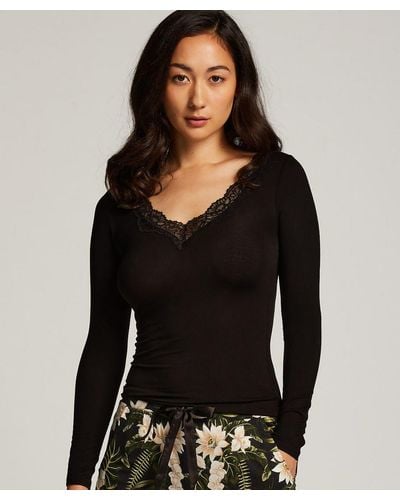 Hunkemöller Pyjama Top Jersey - Zwart