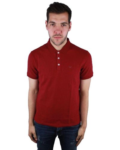 Emporio Armani Emporio Arman Mens Red Polo Shirt
