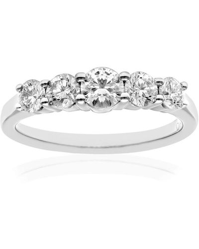 DIAMANT L'ÉTERNEL Eternity Ring, 18kt Witgoud Ij/i Ronde Briljant Gecertificeerde Diamanten Ring, 1,00 Ct Diamantgewicht