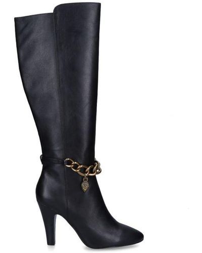 Kurt Geiger Leather Shoreditch Chain Boots Leather - Black