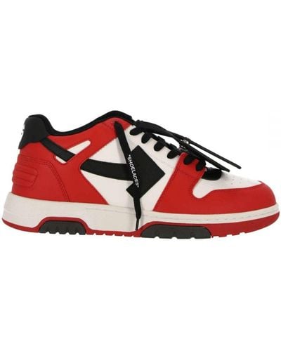 Off-White c/o Virgil Abloh Off-red Out Of Office Red Leather Sneakers - Rood