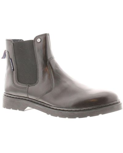 Ben Sherman Boots Smart Hampshire Leather Black Leather - Grey