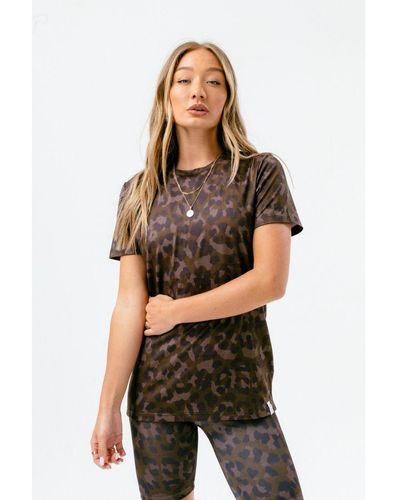 Hype Choc Cat Label T-Shirt - Brown
