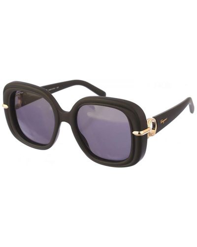 Ferragamo Square Shaped Acetate Sunglasses Sf1058S - Black