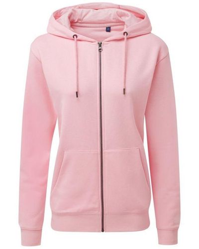 Asquith & Fox Ladies Zip-Through Organic Hoodie (Soft) - Pink
