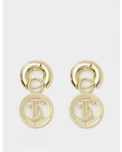 Juicy Couture Accessories 18c Mia Hoop Earrings In Gold - Wit
