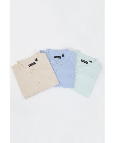 Brave Soul 3 Pack Cotton Polo Shirts - Blue