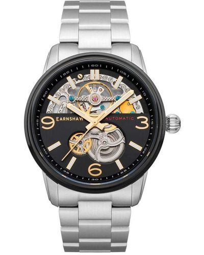 Thomas Earnshaw Carlyle Skeleton Automatic Tannery Watch Es-8178-44 - Grey