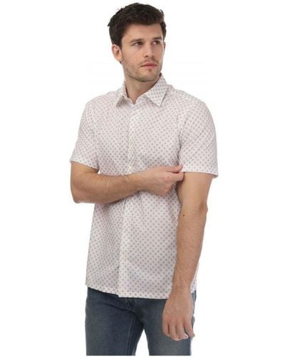 Ted Baker Forter Short Sleeve Geo Print Shirt - White