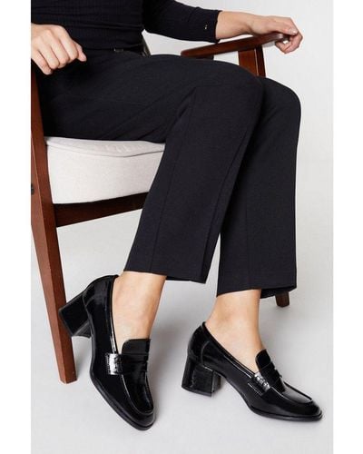 PRINCIPLES : Lettie Patent Heeled Loafer - Black
