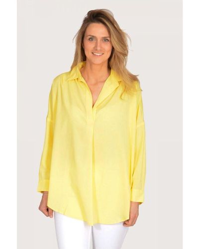 French Connection Open Collar Henley Shirt - Yellow