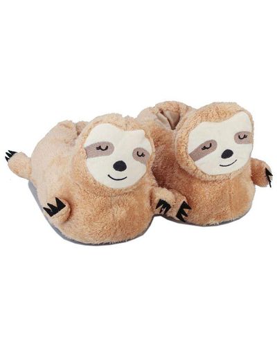 Brave Soul Womenss Sloth Slippers Uk 6-7In - Pink