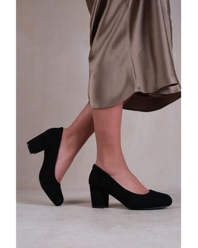 Where's That From 'Melrose' Mid Block Heel Court Shoes - Brown
