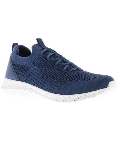 FOCUS BY SHANI Trainers Textile Knitted Elasticated Navy - Blue