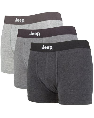 Jeep 3 Pairs Cotton Rich Blend Everyday Fitted Brief Trunks - Grey
