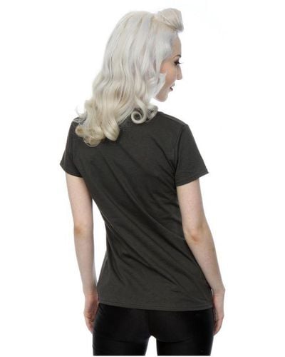 Disney Ladies Classic Goofy Cotton T-Shirt (Light Graphite) - Black