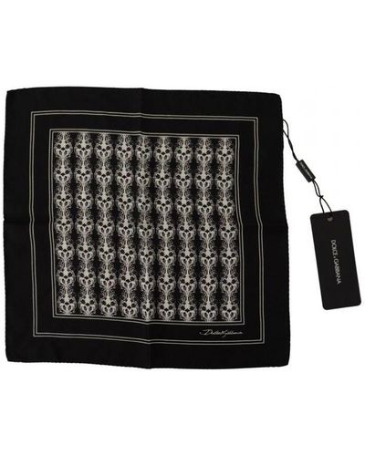 Dolce & Gabbana Printed Square Handkerchief Scarf Silk - Black