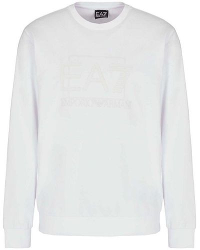 EA7 Box Logo Sweatshirt Cotton - White