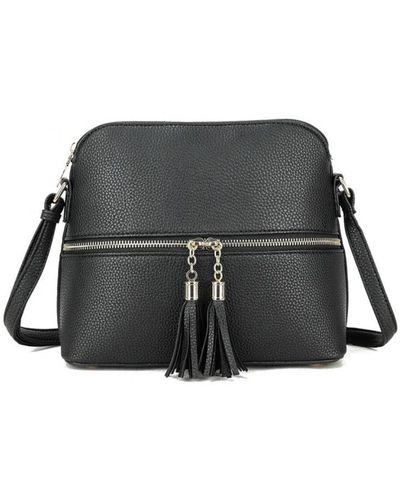 Where's That From 'Breeze' Crossbody Bag With Tassel And Zip Detail - Black