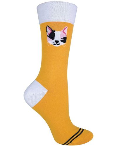 Sock Snob 1 Pair Novelty Cat Dog Socks With Beagle / Pug / Scotty Dog - Metallic