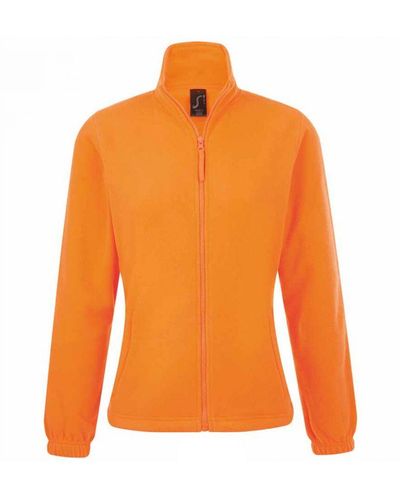 Sol's Ladies North Full Zip Fleece Jacket (Neon) - Orange