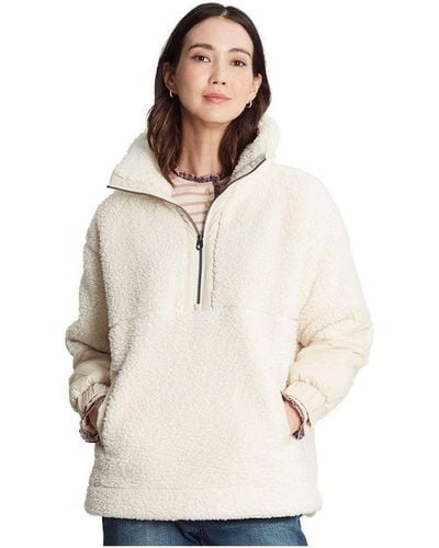 Joules Tilly Sherpa Half Zip Fleece Jacket - Natural