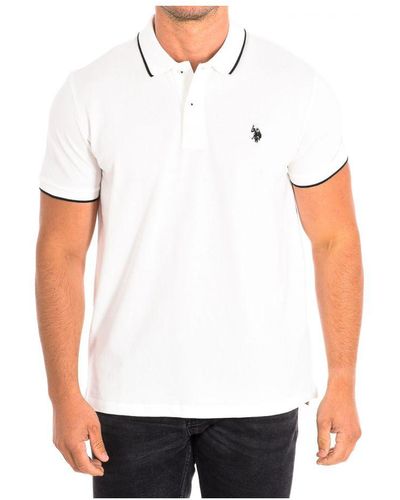 U.S. POLO ASSN. Kory Short Sleeve With Contrast Lapel Collar 64782 - White