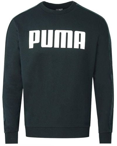 PUMA Zwart Sweatshirt Met Fluweelband En Logo Van - Blauw