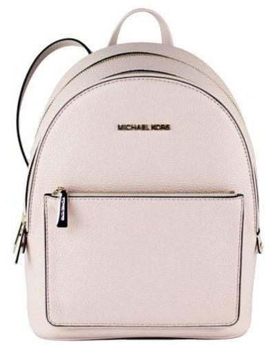 Michael Kors Medium Leather Convertible Backpack With Multiple Compartments - Pink