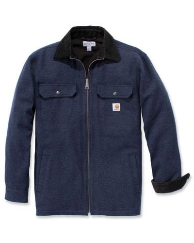 Carhartt Pawnee Zip Cotton Water Repellent Shirt Jacket - Blue