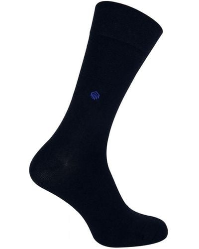 Sock Snob Patterned Design Formal Bamboo Dress Socks - Blue