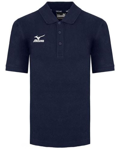 Mizuno Pro Navy Golf Polo Shirt Cotton - Blue