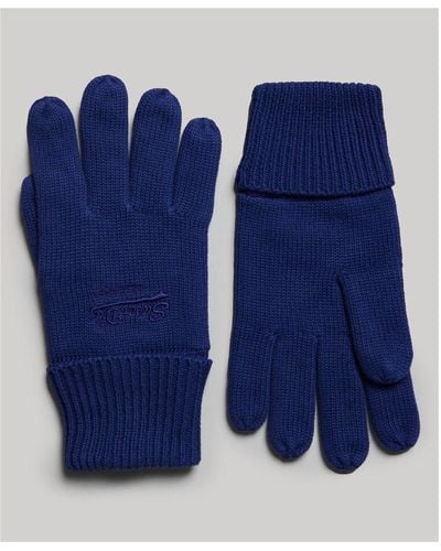 Superdry Essential Plain Gloves Cotton - Blue