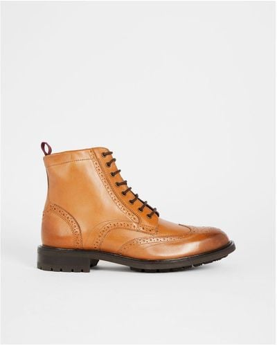 Ted Baker Wadelan Lace Up Leather Boot - Brown