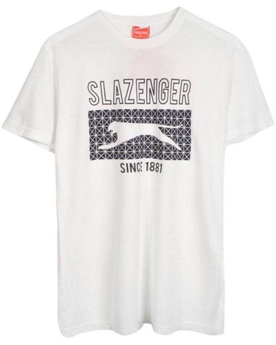 Slazenger 1881 Vintage Style Graphic T-shirt Cotton - White