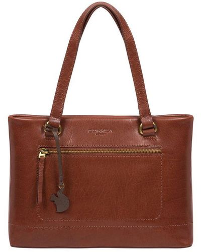 Conkca London 'Alice' Conker Leather Handbag - Brown