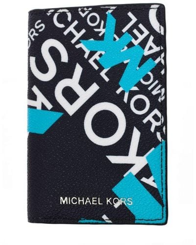 Michael Kors Hudson 39u2lhdd1o Card Holder - Blue