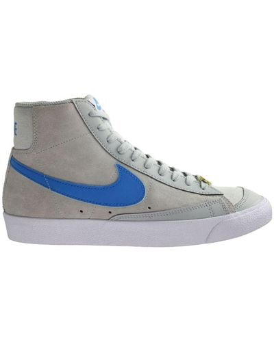 Nike Blazer Mid '77 Nrg Emb Lace-Up Leather Trainers Cv8927 002 - Blue